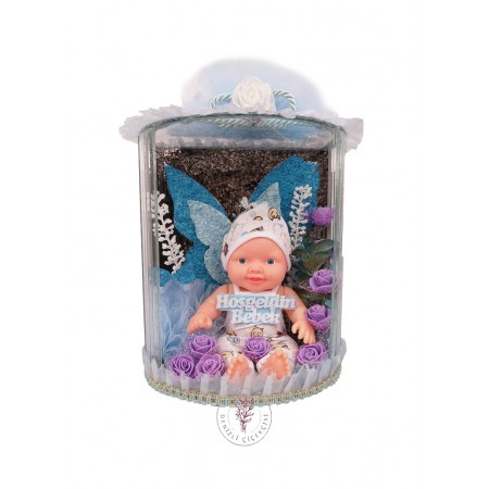 Hoş Geldin Erkek Bebek Camlı